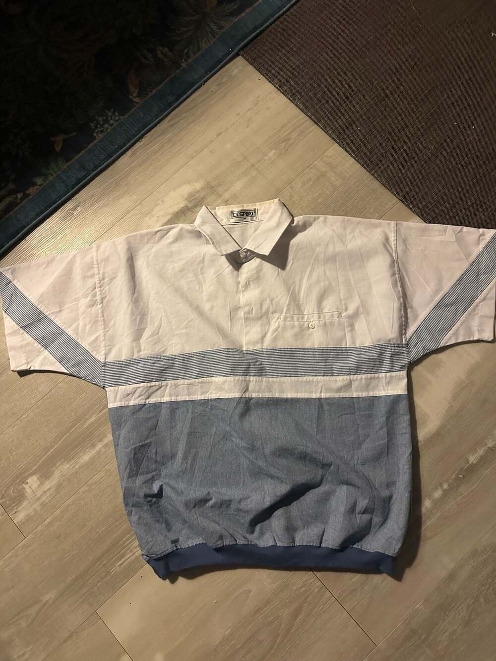 IISPORT Polo Shirt Size M Vintage Color Block Striped Pullover